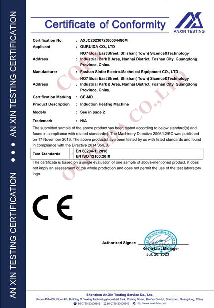CHINA OURUIDA CO.,LTD Certificações